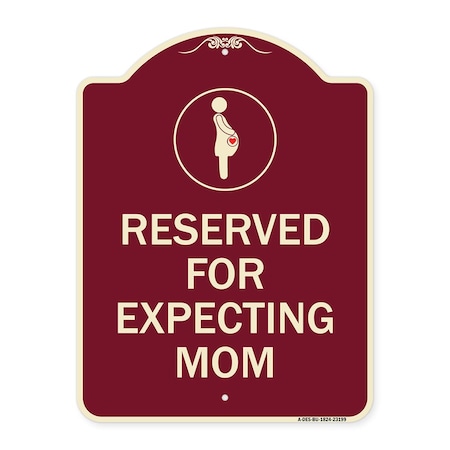 Signmission Reserved for Expecting Mom W/ Graphic Heavy-Gauge Aluminum Sign, 18" L, 24" H, BU-1824-23199 A-DES-BU-1824-23199